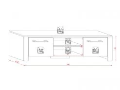 TV-Lowboard Harlem In Hochglanz Grau Und Weiß TV-Unterteil 140 X 40 Cm Inkl. LED Beleuchtung In Blau -Wohnwelt Verkauf 5889 7