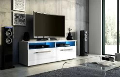 TV-Lowboard "Rhine" In Weiß Hochglanz TV-Unterteil Inkl. LED 100 Cm