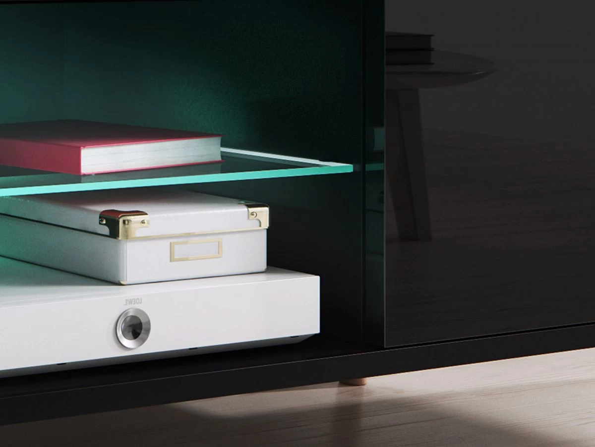 TV-Lowboard "Norway-1" In Schwarz Hochglanz - Fernsehtisch Skandinavisch 140 X 45 Cm 4 TV-Lowboard "Norway-1" In Schwarz Hochglanz - Fernsehtisch Skandinavisch 140 X 45 Cm – Bild 2