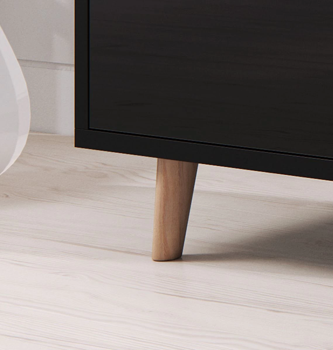 TV-Lowboard "Norway-1" In Schwarz Hochglanz - Fernsehtisch Skandinavisch 140 X 45 Cm 5 TV-Lowboard "Norway-1" In Schwarz Hochglanz - Fernsehtisch Skandinavisch 140 X 45 Cm – Bild 3