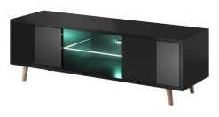 TV-Lowboard "Norway-1" In Schwarz Hochglanz - Fernsehtisch Skandinavisch 140 X 45 Cm 12 TV-Lowboard "Norway-1" In Schwarz Hochglanz - Fernsehtisch Skandinavisch 140 X 45 Cm -Wohnwelt Verkauf 5907 5