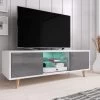 TV-Lowboard Norway-1 In Hochglanz Grau Und Weiß TV-Unterteil Skandinavisch 140 X 45 Cm Fernsehtisch -Wohnwelt Verkauf 5908 1