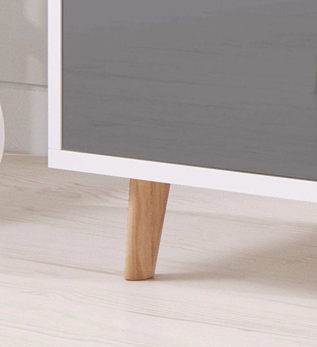 TV-Lowboard Norway-1 In Hochglanz Grau Und Weiß TV-Unterteil Skandinavisch 140 X 45 Cm Fernsehtisch 5 TV-Lowboard Norway-1 In Hochglanz Grau Und Weiß TV-Unterteil Skandinavisch 140 X 45 Cm Fernsehtisch – Bild 3