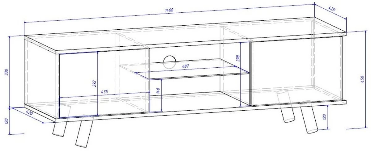 TV-Lowboard Norway-1 In Hochglanz Grau Und Weiß TV-Unterteil Skandinavisch 140 X 45 Cm Fernsehtisch 8 TV-Lowboard Norway-1 In Hochglanz Grau Und Weiß TV-Unterteil Skandinavisch 140 X 45 Cm Fernsehtisch – Bild 6