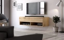 TV-Lowboard "Epsom" In Wotan Eiche TV Unterteil Hängend 100 X 30 Cm -Wohnwelt Verkauf 5994 4