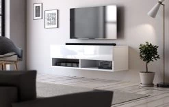 TV-Lowboard "Epsom" In Weiß Hochglanz TV Unterteil Hängend 100 X 30 Cm 11 TV-Lowboard "Epsom" In Weiß Hochglanz TV Unterteil Hängend 100 X 30 Cm -Wohnwelt Verkauf 5995 4