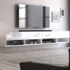TV-Lowboard "Epsom" In Weiß Hochglanz XL TV Unterteil Hängend 200 X 30 Cm -Wohnwelt Verkauf 6005 1