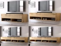 TV-Lowboard "Epsom" In Wotan Eiche XXL TV Unterteil Hängend 280 X 30 Cm -Wohnwelt Verkauf 6007 6