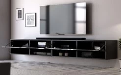 TV-Lowboard "Epsom" In Schwarz Hochglanz XXL TV Unterteil Hängend 280 X 30 Cm 12 TV-Lowboard "Epsom" In Schwarz Hochglanz XXL TV Unterteil Hängend 280 X 30 Cm -Wohnwelt Verkauf 6009 5