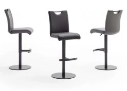 Barstuhl "Alesi" In Schwarz Kunstleder Und Gestell Schwarz Lackiert Barhocker Höhenverstellbar