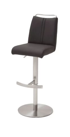 Barstuhl "Giulia" In Anthrazit Echt Leder Und Edelstahl Gebürstet Barhocker Mit Griffleiste Höhenverstellbar 13 Barstuhl "Giulia" In Anthrazit Echt Leder Und Edelstahl Gebürstet Barhocker Mit Griffleiste Höhenverstellbar -Wohnwelt Verkauf 6036 6