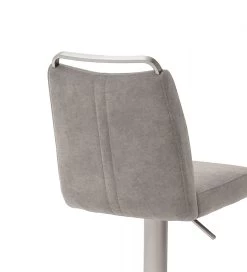 Barstuhl "Giulia" In Eisgrau Feingewebe Und Edelstahl Gebürstet Barhocker Mit Griffleiste Höhenverstellbar -Wohnwelt Verkauf 6041 3