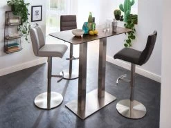 Barstuhl "Giulia" In Eisgrau Nubuklederoptik Und Edelstahl Gebürstet Barhocker Mit Griffleiste Höhenverstellbar 12 Barstuhl "Giulia" In Eisgrau Nubuklederoptik Und Edelstahl Gebürstet Barhocker Mit Griffleiste Höhenverstellbar -Wohnwelt Verkauf 6044 5