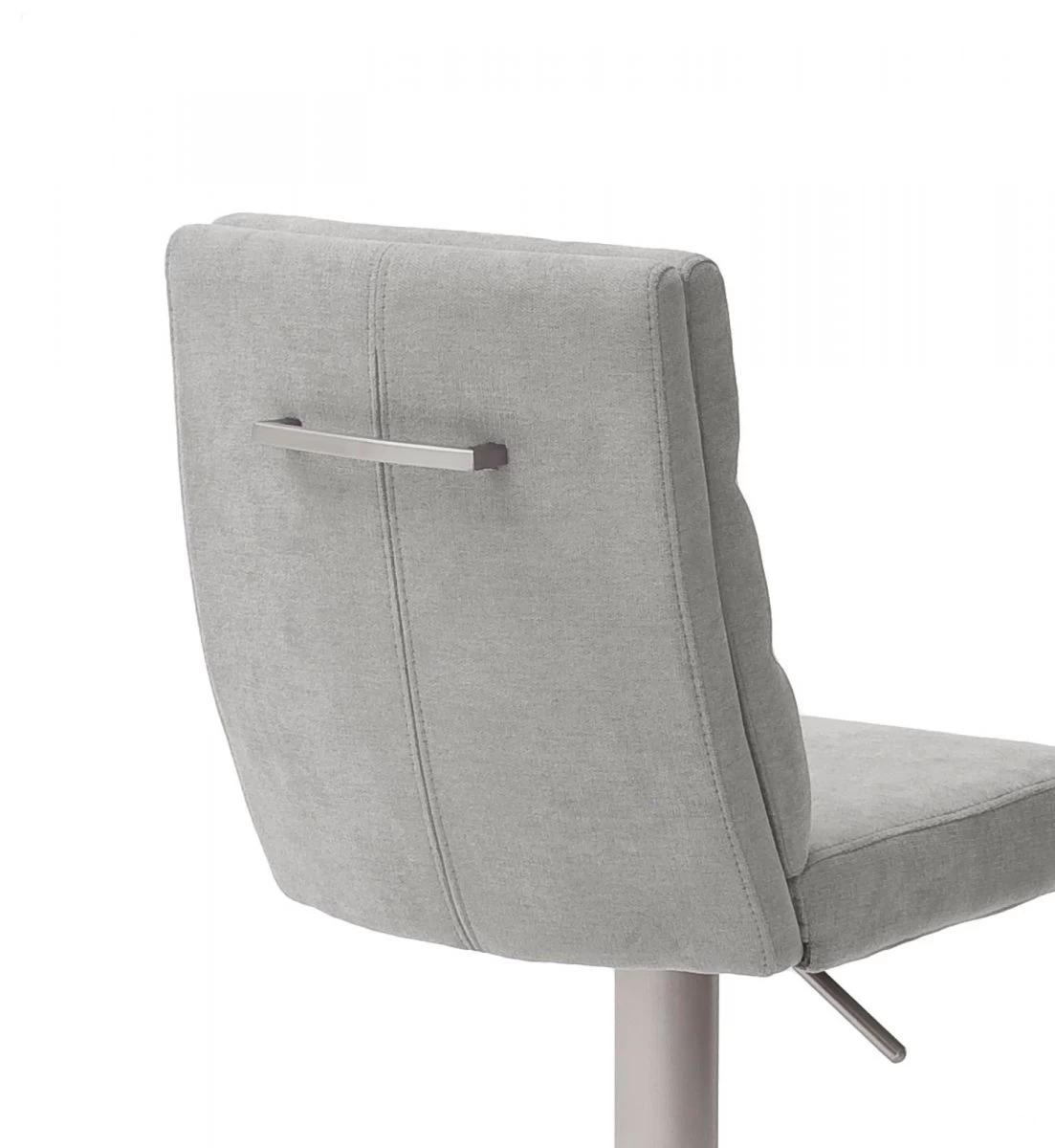 Barstuhl "Giulia" In Anthrazit Feingewebe Und Edelstahl Gebürstet Barhocker Mit Griff Hinten Höhenverstellbar 5 Barstuhl "Giulia" In Anthrazit Feingewebe Und Edelstahl Gebürstet Barhocker Mit Griff Hinten Höhenverstellbar – Bild 3