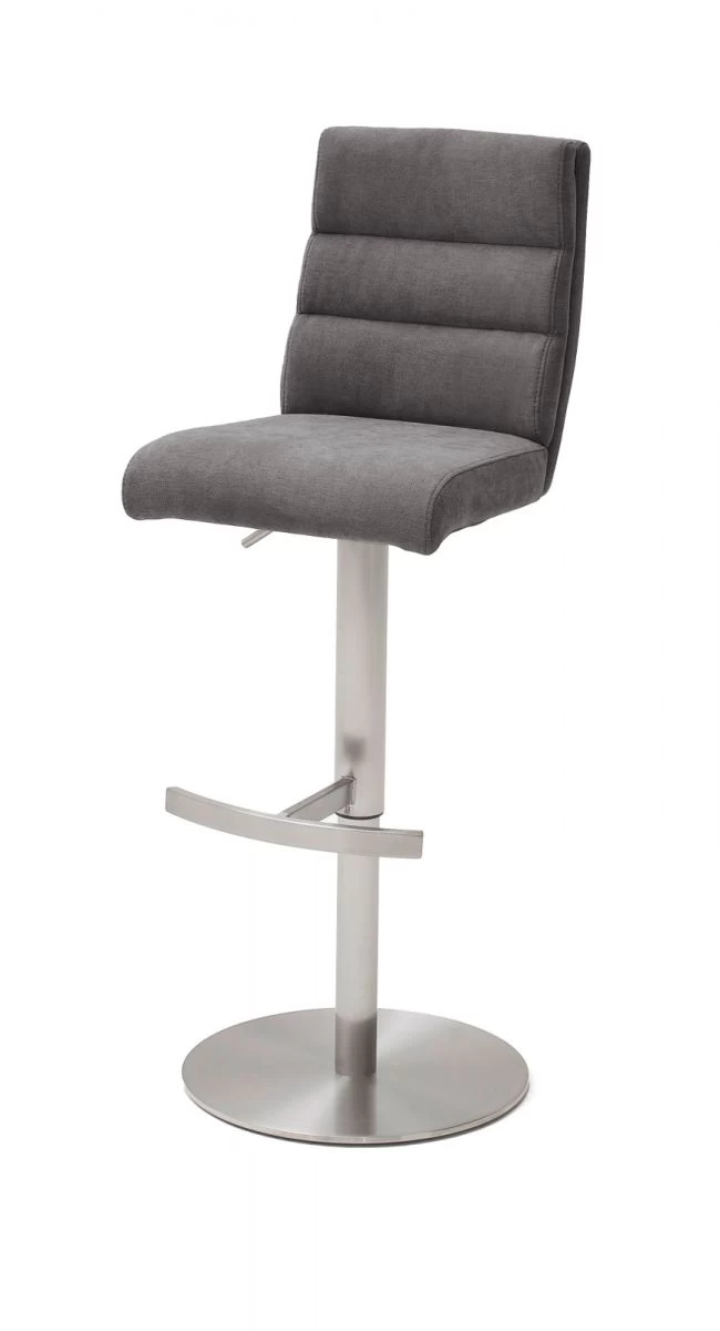 Barstuhl "Giulia" In Anthrazit Feingewebe Und Edelstahl Gebürstet Barhocker Mit Griff Hinten Höhenverstellbar 8 Barstuhl "Giulia" In Anthrazit Feingewebe Und Edelstahl Gebürstet Barhocker Mit Griff Hinten Höhenverstellbar – Bild 6