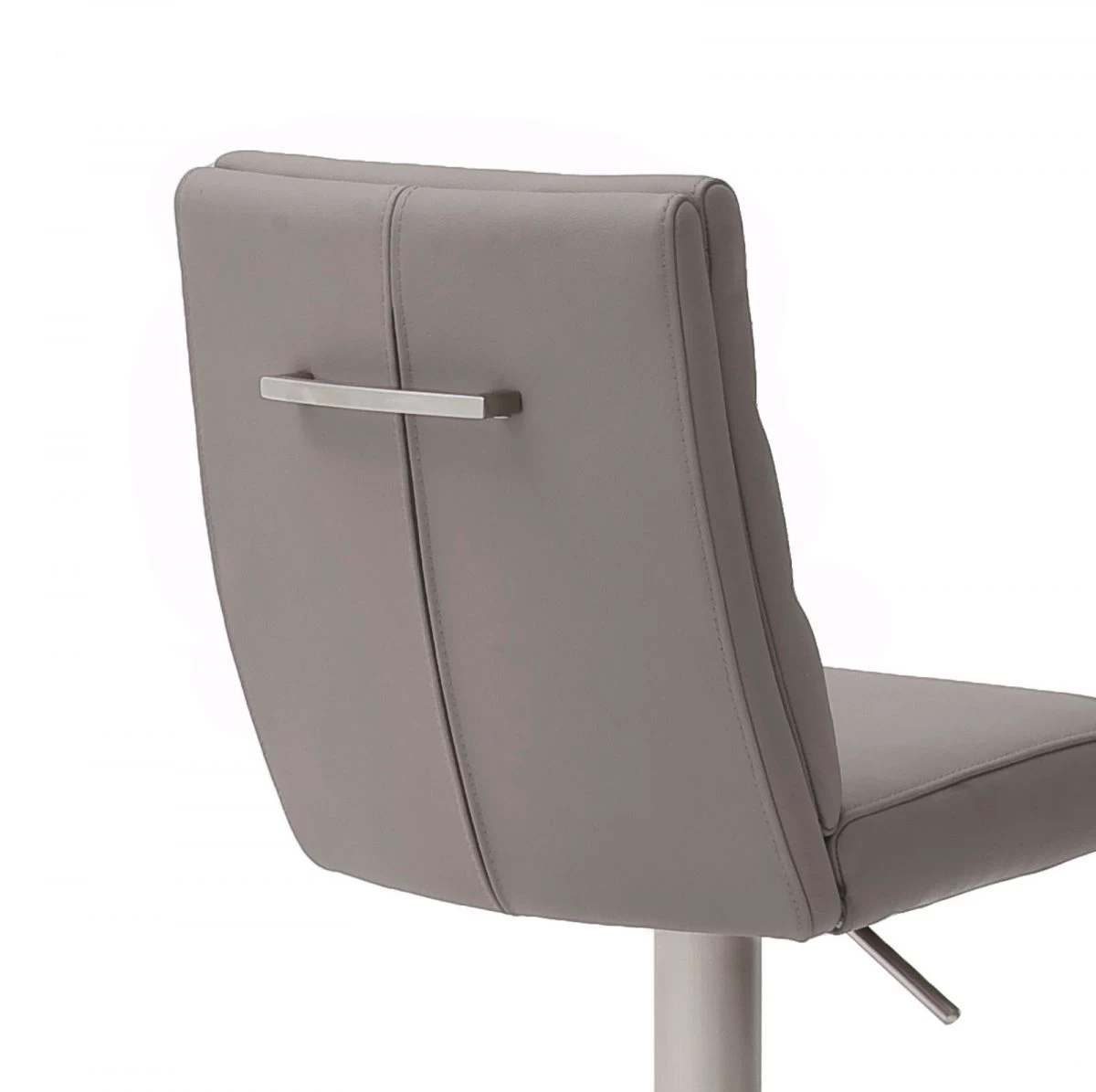 Barstuhl "Giulia" In Braun Nubuklederoptik Und Edelstahl Gebürstet Barhocker Mit Griff Hinten Höhenverstellbar 5 Barstuhl "Giulia" In Braun Nubuklederoptik Und Edelstahl Gebürstet Barhocker Mit Griff Hinten Höhenverstellbar – Bild 3