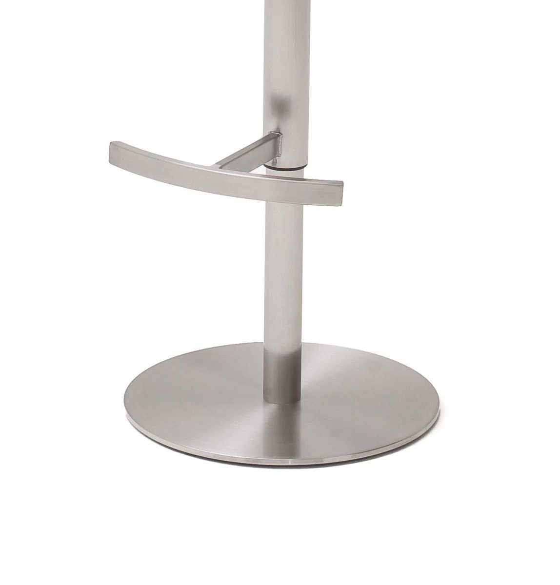 Barstuhl "Giulia" In Eisgrau Nubuklederoptik Und Edelstahl Gebürstet Barhocker Mit Griff Hinten Höhenverstellbar 6 Barstuhl "Giulia" In Eisgrau Nubuklederoptik Und Edelstahl Gebürstet Barhocker Mit Griff Hinten Höhenverstellbar – Bild 4