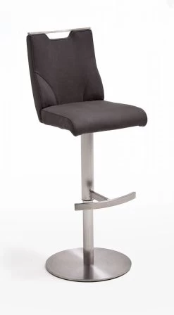 Barstuhl "Giulia" In Anthrazit Leder Und Edelstahl Gebürstet Barhocker Mit Griffloch Höhenverstellbar 9 Barstuhl "Giulia" In Anthrazit Leder Und Edelstahl Gebürstet Barhocker Mit Griffloch Höhenverstellbar -Wohnwelt Verkauf 6054 2