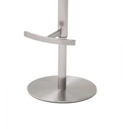 Barstuhl "Giulia" In Eisgrau Feingewebe Und Edelstahl Gebürstet Barhocker Mit Griffloch Höhenverstellbar -Wohnwelt Verkauf 6059 4