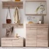 Garderobe "Malea" 5-teilig In Eiche San Remo Garderobenset Mit Kommode, Garderobenpaneel Und Schuhbank 198 X 188 Cm -Wohnwelt Verkauf 6342 1