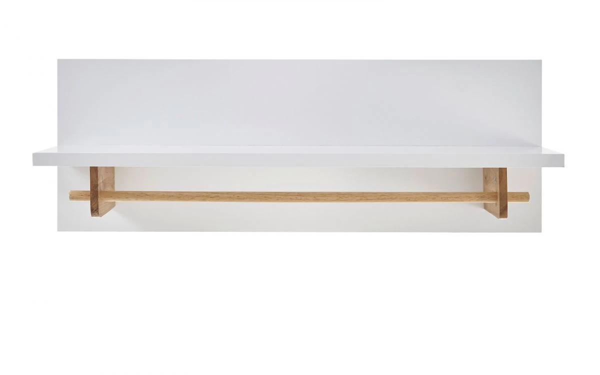 Wandgarderobe "Cervo" In Matt Weiß Echt Lack Mit Asteiche Massiv Flur Garderobenpaneel 97 X 35 Cm 3 Wandgarderobe "Cervo" In Matt Weiß Echt Lack Mit Asteiche Massiv Flur Garderobenpaneel 97 X 35 Cm