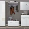 Garderobe Set 6-teilig "Line" In Hochglanz Weiß Und Sardegna Grau Rauchsilber Flur Garderobenkombination 250 X 191 Cm -Wohnwelt Verkauf 6743 1