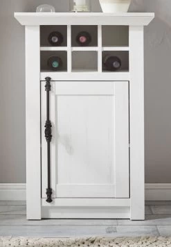 Kommode "Hooge" In Pinie Weiß Landhaus Mit Weinregal 63 X 100 Cm