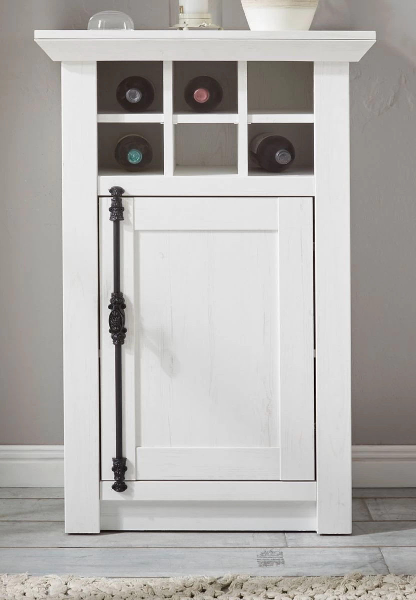 Kommode "Hooge" In Pinie Weiß Landhaus Mit Weinregal 63 X 100 Cm 3 Kommode "Hooge" In Pinie Weiß Landhaus Mit Weinregal 63 X 100 Cm