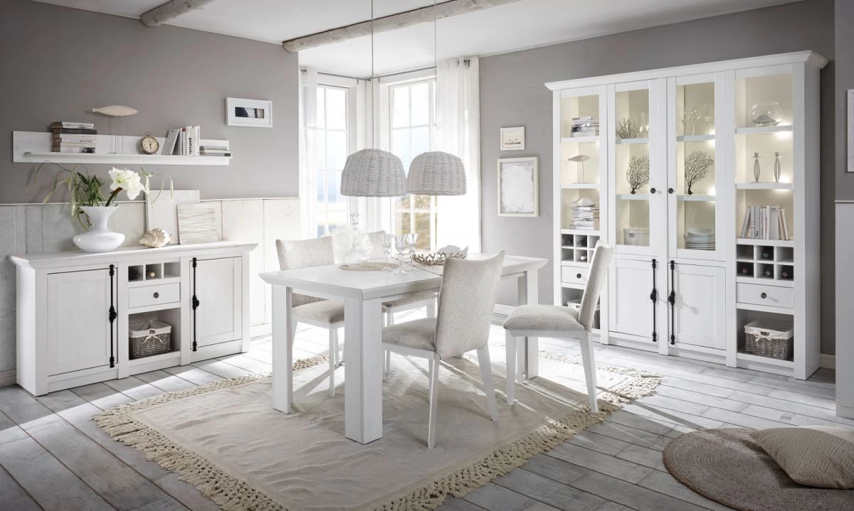 Kommode "Hooge" In Pinie Weiß Landhaus Mit Weinregal 63 X 100 Cm 7 Kommode "Hooge" In Pinie Weiß Landhaus Mit Weinregal 63 X 100 Cm – Bild 5