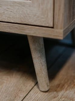 Schuhschrank "Bali" In Sonoma Eiche Mit Bast - Dekor Schuhkipper Skandinavisch 70 X 125 Cm -Wohnwelt Verkauf 7018 3