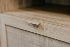 Schuhschrank "Bali" In Sonoma Eiche Mit Bast - Dekor Schuhkipper Skandinavisch 70 X 125 Cm -Wohnwelt Verkauf 7018 4