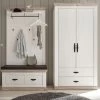 Garderobenkombination "Rovola" In Pinie Weiß / Oslo Pinie Landhaus Garderobe Set 3-tlg. 224 X 201 Cm -Wohnwelt Verkauf 7029 1