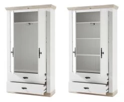 Garderobenkombination "Rovola" In Pinie Weiß / Oslo Pinie Landhaus Garderobe Set 3-tlg. 224 X 201 Cm -Wohnwelt Verkauf 7029 5