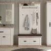 Garderobenkombination "Rovola" In Pinie Weiß / Oslo Pinie Landhaus Garderobe Set 5-tlg. 307 X 201 Cm -Wohnwelt Verkauf 7031 1
