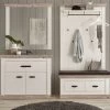 Garderobenkombination "Rovola" In Pinie Weiß / Oslo Pinie Landhaus Garderobe Set 4-tlg. 224 X 201 Cm -Wohnwelt Verkauf 7035 1