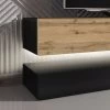 TV Lowboard "Bird" In Schwarz Und Eiche 2-teilig 140 X 45 Cm Hängend Mit LED -Wohnwelt Verkauf 7099 1