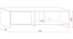 TV-Lowboard "Steena" In Wotan Eiche Und Weiß TV-Unterteil 140 X 40 Cm -Wohnwelt Verkauf 7117 4