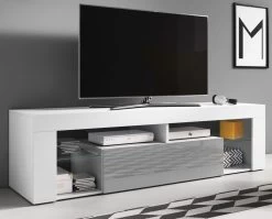 TV Lowboard "Mount" In Grau Hochglanz Und Weiß 140 X 51 Cm -Wohnwelt Verkauf 7120 3