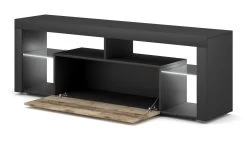 TV-Lowboard "Mount" In Matera Grau Und Old Used Wood Hell Mit LED 140 X 51 Cm -Wohnwelt Verkauf 7130 4