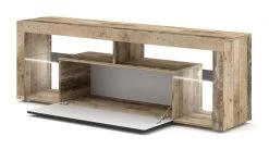 TV-Lowboard "Mount" In Used Wood Hell Und Matera Grau Mit Beleuchtung 140 X 51 Cm -Wohnwelt Verkauf 7131 4