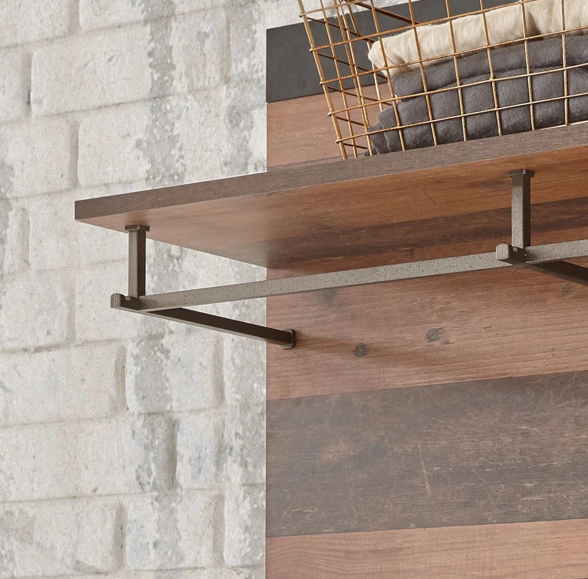 Garderobenpaneel "Ward" In Old Used Wood Shabby Design Mit Matera Grau Wandgarderobe 80 X 100 Cm 4 Garderobenpaneel "Ward" In Old Used Wood Shabby Design Mit Matera Grau Wandgarderobe 80 X 100 Cm – Bild 2