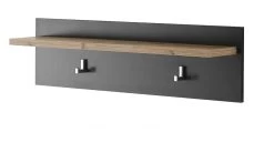Garderobenpaneel "Beveren" In Kastanie Und Fresco Grau Flur Wandgarderobe 80 X 23 Cm -Wohnwelt Verkauf 7175 5