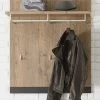Garderobenpaneel "Beveren" In Kastanie Und Fresco Grau Flur Wandgarderobe 80 X 107 Cm -Wohnwelt Verkauf 7177 1