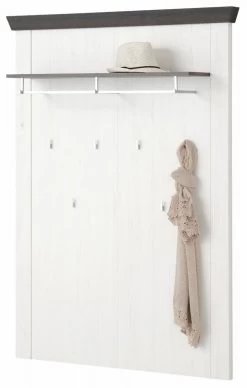 Garderobenpaneel "Corela" In Pinie Weiß Und Wenge Landhaus Wandgarderobe 107 X 153 Cm