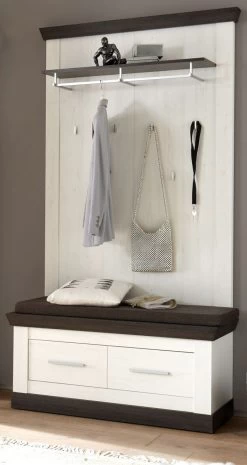 Garderobenpaneel "Corela" In Pinie Weiß Und Wenge Landhaus Wandgarderobe 107 X 153 Cm -Wohnwelt Verkauf 7228 3