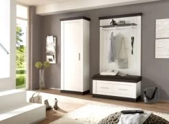 Garderobenkombination "Corela" In Pinie Weiß Und Wenge Landhaus Garderobe Set 4-tlg. 190 X 201 Cm -Wohnwelt Verkauf 7242 4