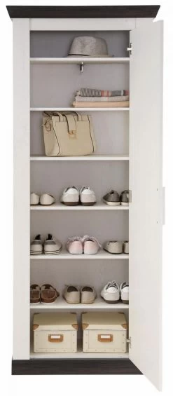 Garderobenkombination "Corela" In Pinie Weiß Und Wenge Landhaus Garderobe Set 4-tlg. 190 X 201 Cm -Wohnwelt Verkauf 7242 5