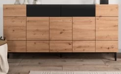 Sideboard "Nola" In Artisan Eiche Und Schwarz Anrichte 180 X 90 Cm