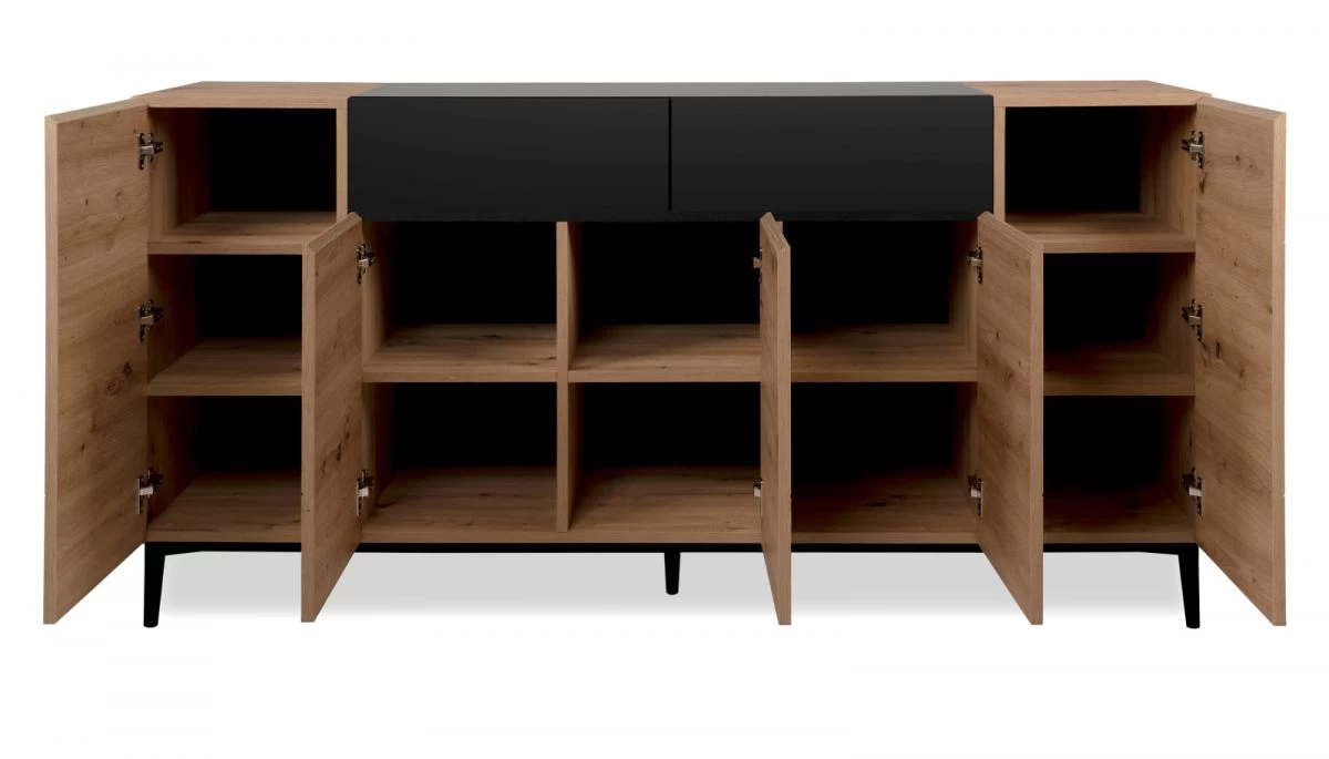 Sideboard "Nola" In Artisan Eiche Und Schwarz Anrichte 180 X 90 Cm 8 Sideboard "Nola" In Artisan Eiche Und Schwarz Anrichte 180 X 90 Cm – Bild 6