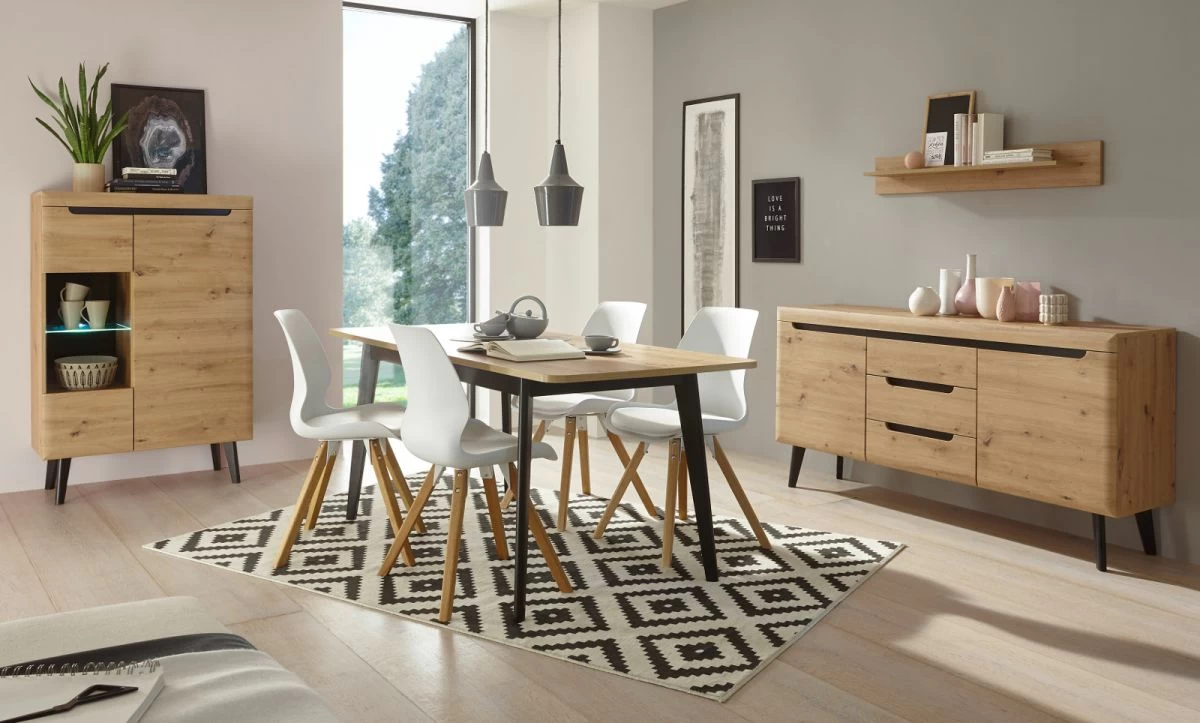 TV-Lowboard "Ronson" In Artisan Eiche Und Schwarz TV-Unterteil Skandinavisch 107 X 50 Cm 6 TV-Lowboard "Ronson" In Artisan Eiche Und Schwarz TV-Unterteil Skandinavisch 107 X 50 Cm – Bild 4